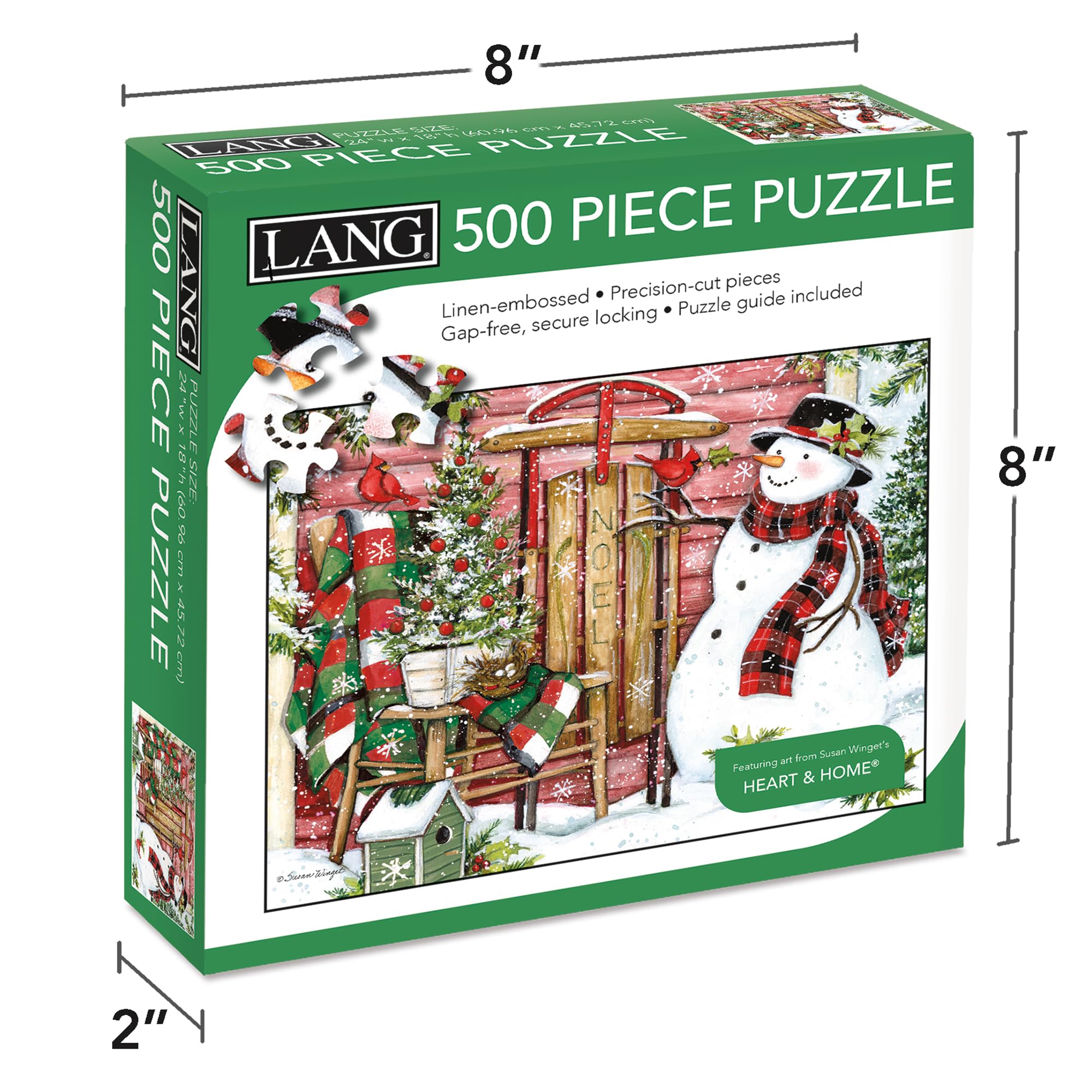 Amazon.com: LANG Snowman & Sled Puzzles - 500 Pc (5039197) : Toys